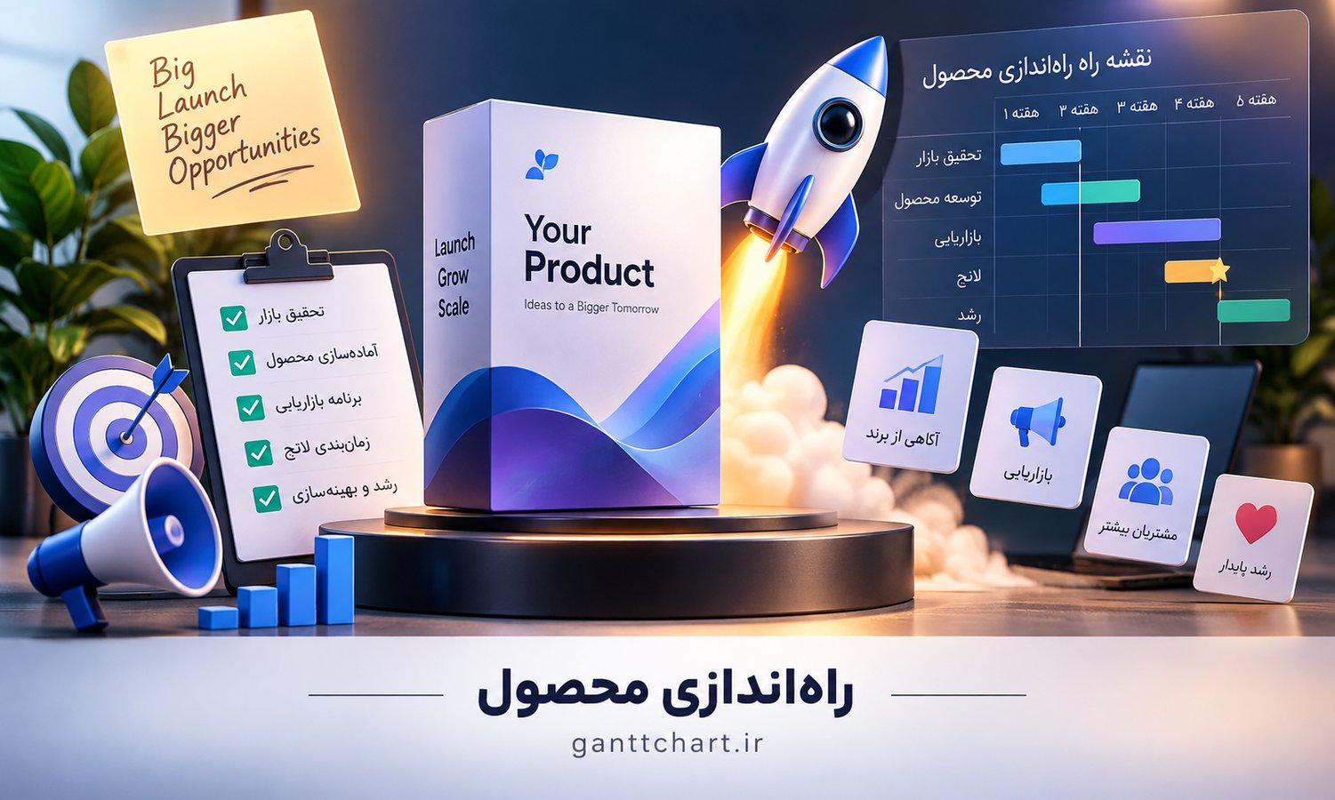 تصویر قالب برنامه حرفه‌ای راه‌اندازی محصول