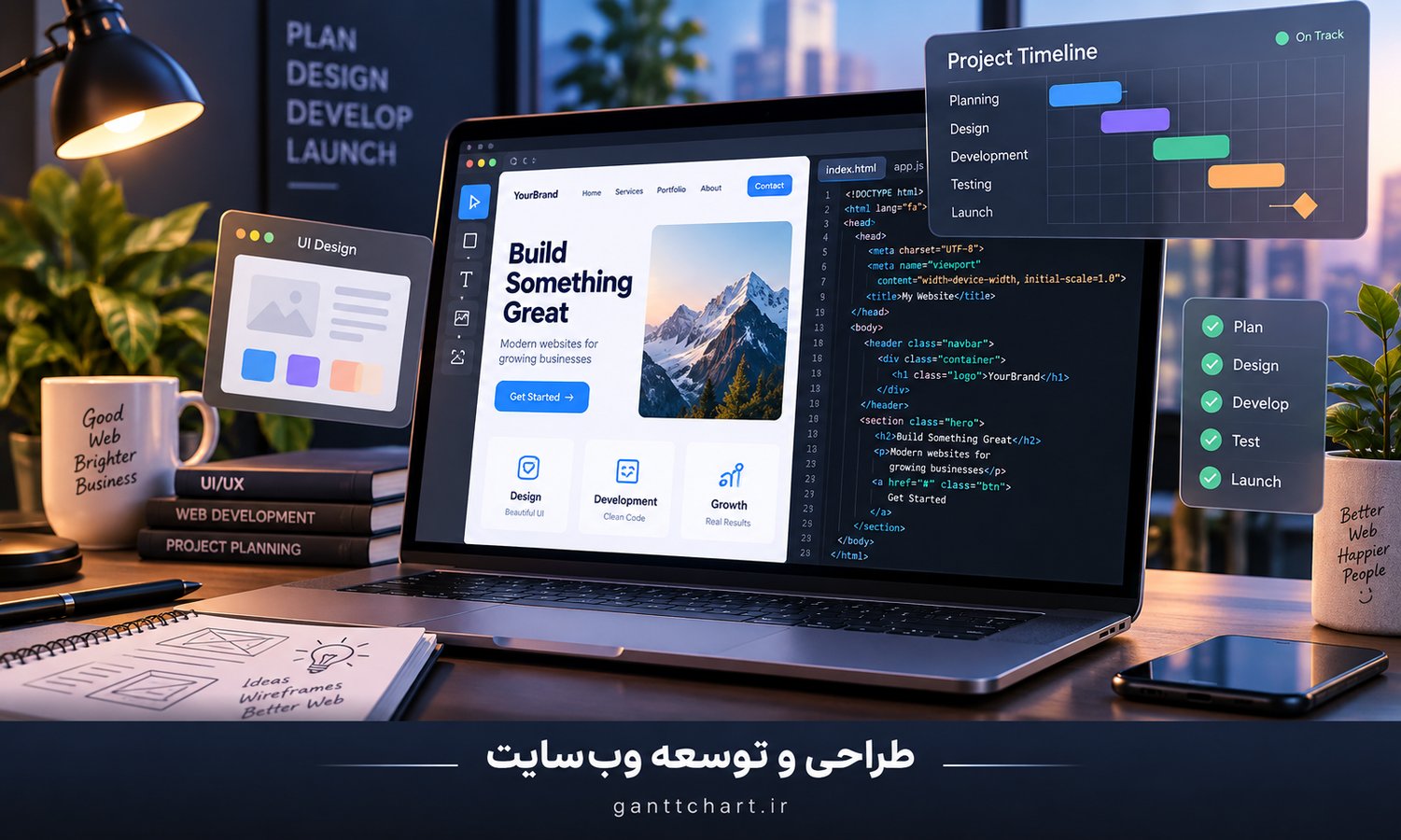 تصویر قالب برنامه حرفه‌ای طراحی و توسعه وب‌سایت